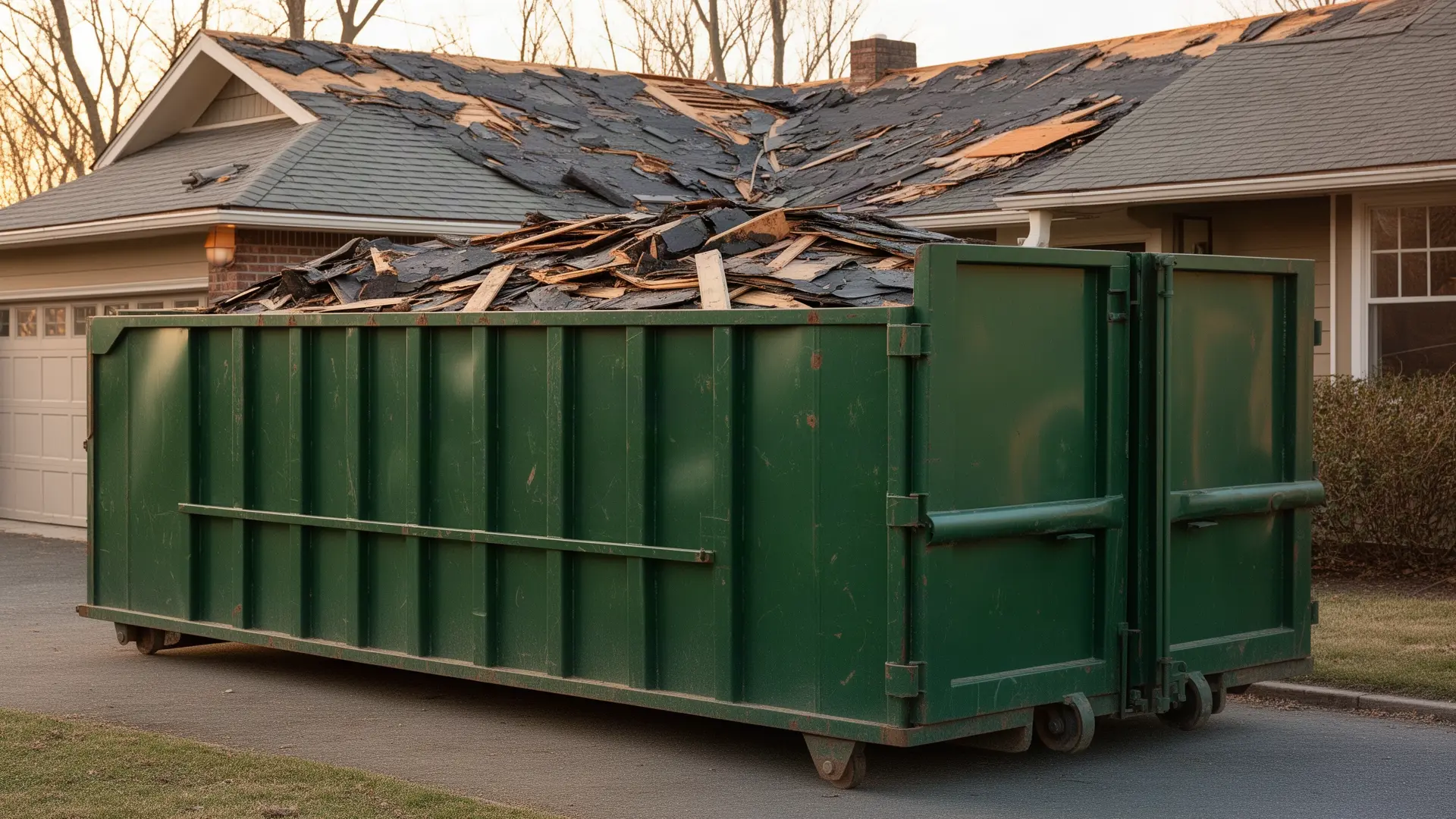 Roll-off dumpster from Nashville Hard Hat Dumpster Rentals in Nashville, TN